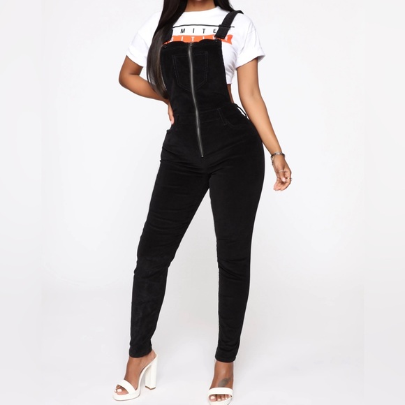 Fashion Nova Pants - Fashion Nova Olive Green Corduroy Overalls - Size Small - Excellent Condition.